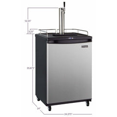 Kegco 24" Wide Single Tap Stainless Steel  Home Brew Kegerator HBK163S-1