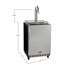 Kegco 24" Wide Triple Tap All Stainless Steel Built-In with Kit Kegerator HK38BSC-3