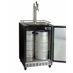 Kegco 24" Wide Triple Tap All Stainless Steel Built-In with Kit Kegerator HK38BSC-3