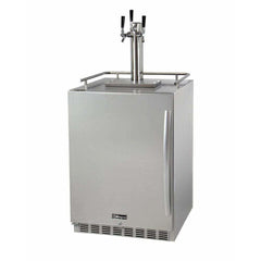 Kegco 24" Wide Triple Tap All Stainless Steel Outdoor Built-In Digital Left Hinge with Kit Kegerator HK38SSU-L-3