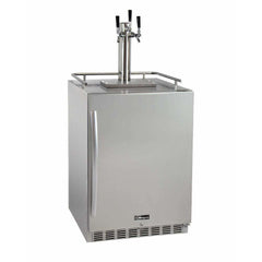 Kegco 24" Wide Triple Tap All Stainless Steel Outdoor Built-In Right Hinge with Kit Kegerator HK38SSU-3