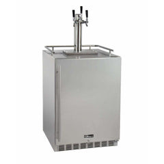 Kegco 24" Wide Triple Tap All Stainless Steel Outdoor Built-In Right Hinge with Kit Kegerator HK38SSU-3