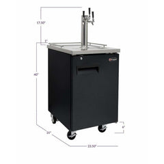 Kegco 24" Wide Triple Tap Black Home Brew Kegerator HBK1XB-3