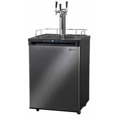 Kegco 24" Wide Triple Tap Black Stainless Steel Digital Kegerator K309X-3