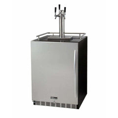 Kegco 24" Wide Triple Tap Stainless Steel Built-In Left Hinge Digital with Kit Kegerator HK38BSU-L-3