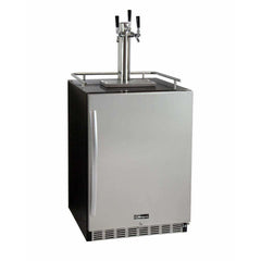 Kegco 24" Wide Triple Tap Stainless Steel Built-In Right Hinge with Kit Kegerator HK38BSU-3