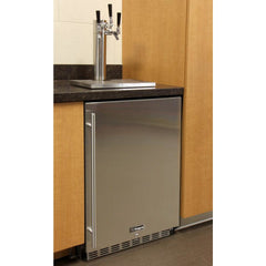 Kegco 24" Wide Triple Tap Stainless Steel Built-In Right Hinge with Kit Kegerator HK38BSU-3