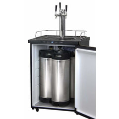 Kegco 24" Wide Triple Tap Stainless Steel Home Brew Kegerator HBK309S-3