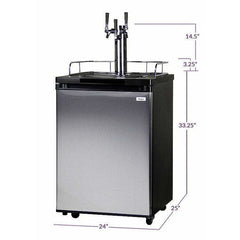 Kegco 24" Wide Triple Tap Stainless Steel Kegerator K209SS-3