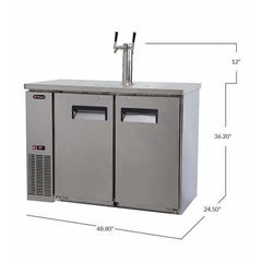 Kegco 49" Wide Dual Tap All Stainless Steel Kegerator XCK-2448S