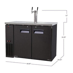 Kegco 49" Wide Dual Tap Black Kegerator XCK-2448B