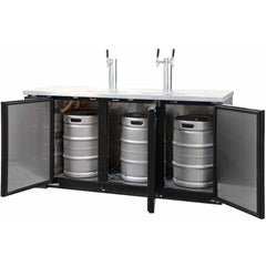 Kegco 72" Wide Triple Tap Black Kegerator XCK-2472B