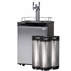 Kegco Home Brew- Black Cabinet and Stainless Steel Door Home Brew Kegerator HBK209S-3K