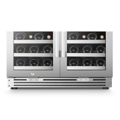 Lanbo 62 Bottles Dual Door Stainless Steel Wine Coolers LP66D