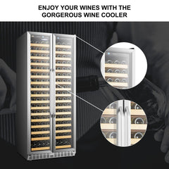 Lanbo Luxury 289 Bottles Dual Door Stainless Steel Wine Coolers LW328SD