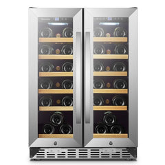 Sinoartizan 36 Bottles Dual Zone Stainless Steel Wine Coolers ST-36D