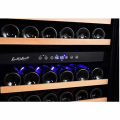 Smith & Hanks 166 Bottle Dual Zone Smoked Black Glass Wine Fridge RW428DRG