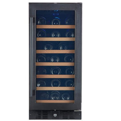 Smith & Hanks 34 Bottle Single Zone Black Stainless Steel Wine Fridge RE55007