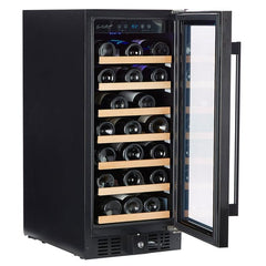 Smith & Hanks 34 Bottle Single Zone Black Stainless Steel Wine Fridge RE55007