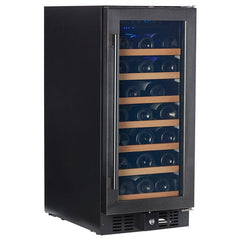 Smith & Hanks 34 Bottle Single Zone Black Stainless Steel Wine Fridge RE55007