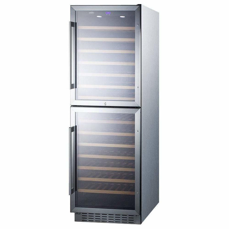 Summit 118 Bottle Dual Zone All Stainless Steel Wine Fridge SWC1875BCSS