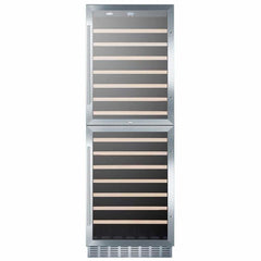 Summit 118 Bottle Dual Zone All Stainless Steel Wine Fridge SWC1875BCSS