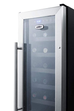 Summit 12" 21 Bottle Single Zone Stainless Steel Commercial Built-In Wine Fridge SWC1224B