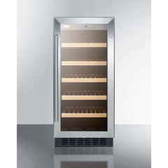 Summit 15" 23 Bottle Single Zone Stainless Steel Built-In ADA Wine Fridge ALWC15