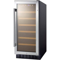 Summit 15" 33 Bottles Single Zone Stainless Steel Built-In Wine Fridge SWC1535B