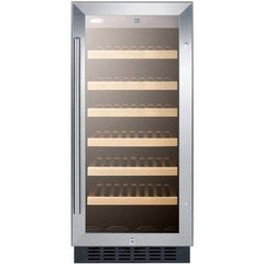 Summit 15" 33 Bottles Single Zone Stainless Steel Built-In Wine Fridge SWC1535B