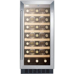 Summit 15" 33 Bottles Single Zone Stainless Steel Built-In Wine Fridge SWC1535B