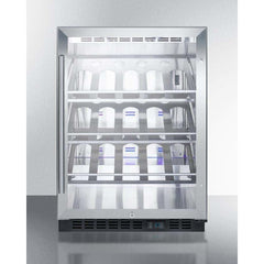 Summit 20 Bottle 24" Wide Single Zone Built-In Commercial Wine Fridge Champagne Fridge SCR610BLCH