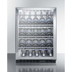 Summit 20 Bottle 24" Wide Single Zone Built-In Commercial Wine Fridge Champagne Fridge SCR610BLCH