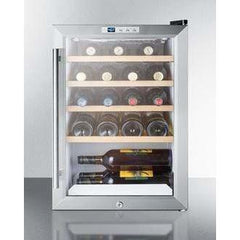 Summit 22 Bottle Commercial Compact Single Zone Built-In Wine Fridge SCR312LBICSSWC2