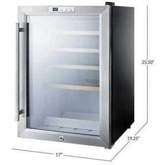 Summit 22 Bottle Commercial Compact Single Zone Built-In Wine Fridge SCR312LBIWC2