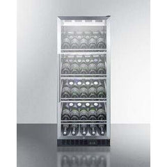 Summit 25 Bottle Commercial 24" Champagne Series Single Zone Black Right Hinge Wine Fridge SCR1156CH