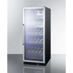 Summit 25 Bottle Commercial 24" Champagne Series Single Zone Black Right Hinge Wine Fridge SCR1156CH