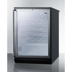 Summit 30 Bottle 24" Single Zone Stainless Steel Wine Fridge SWC6GBLSH