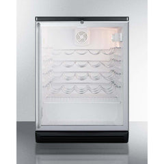 Summit 30 Bottle 24" Single Zone Stainless Steel Wine Fridge SWC6GBLSH