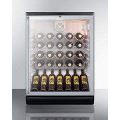 Summit 30 Bottle 24" Single Zone Stainless Steel Wine Fridge SWC6GBLSH