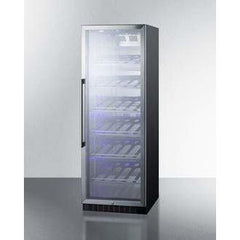 Summit 35 Bottle Commercial 24" Champagne Series Single Zone Black Right Hinge Wine Fridge SCR1401CH