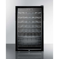 Summit 40 Bottle 20" Wide Single Zone Black Built-In ADA Wine Fridge SWC525LBIADA