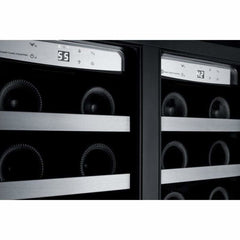 SUMMIT 42-Bottle Capacity 24 in. Undercounter Dual Zone Stainless Steel Wine Fridge CLFD24WCCSS