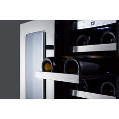 SUMMIT 42-Bottle Capacity 24 in. Undercounter Dual Zone Stainless Steel Wine Fridge CLFD24WCCSS