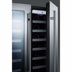 SUMMIT 42-Bottle Capacity 24 in. Undercounter Dual Zone Stainless Steel Wine Fridge CLFD24WCCSS