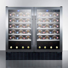 Summit 68 Bottle 36" Wide Built-In Wine Fridge SWC3668