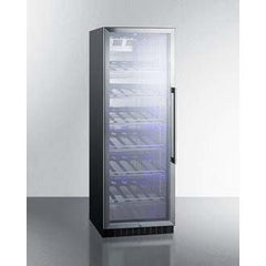 Summit 80 Bottle Commercial 24" Diamond Series Single Zone Black Left Hinge Commercial Wine Fridge SCR1401LHCH