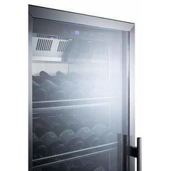 Summit 80 Bottle Commercial 24" Diamond Series Single Zone Black Left Hinge Commercial Wine Fridge SCR1401LHCH