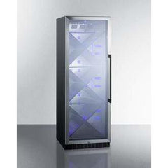 Summit 80 Bottle Commercial 24" Diamond Series Single Zone Black Left Hinge Commercial Wine Fridge SCR1401LHX