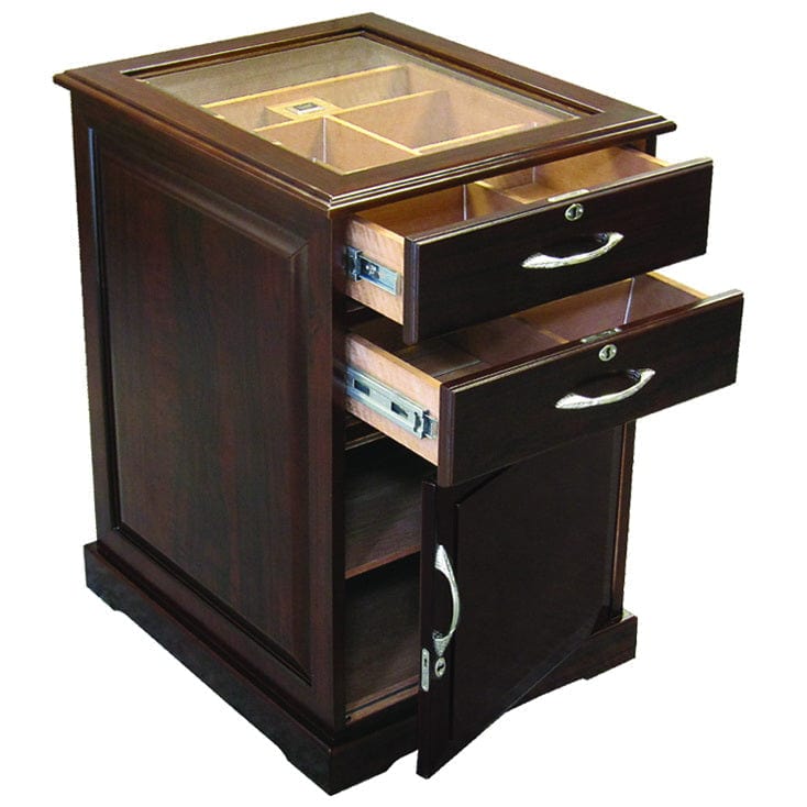 Prestige Import Group The Santiago End Table Cigar Humidor in Walnut SNTGO